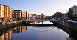 Vatten och bro i Dublin