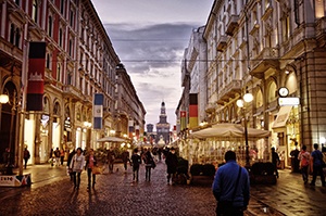 Shoppinggata i Milano