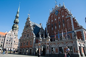 Historisk byggnad i Riga.